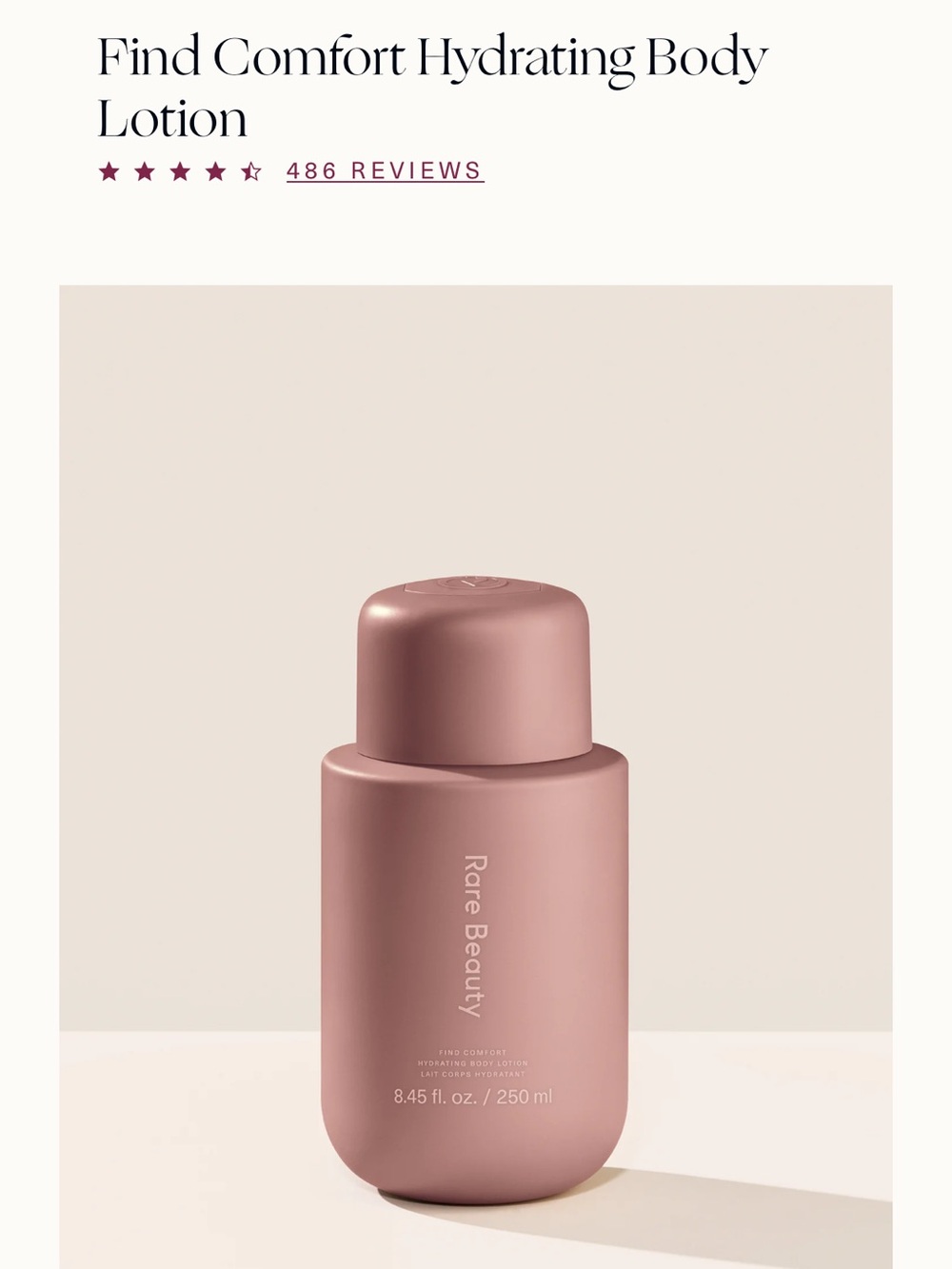Rare Beauty Hydrating Body Lotion.